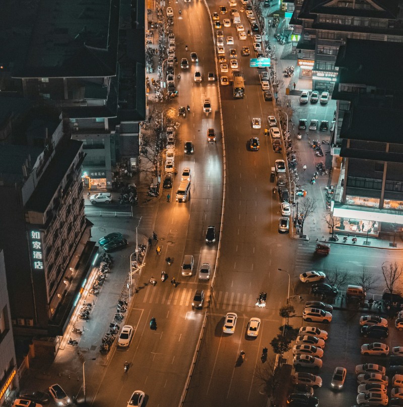 Overcrowded urban area illustrating unsustainable population density